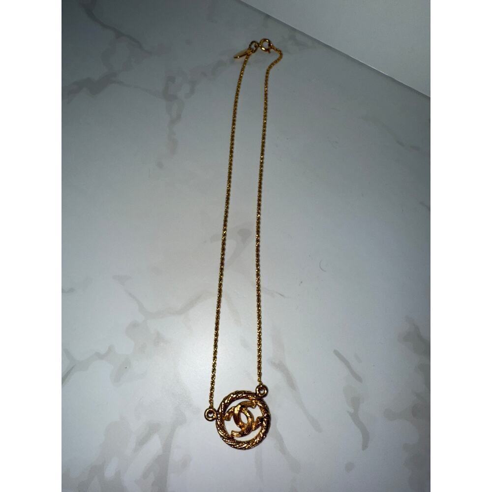Chanel CC Logo Rope Pendant Necklace - Gold-Tone - Picture 4 of 6